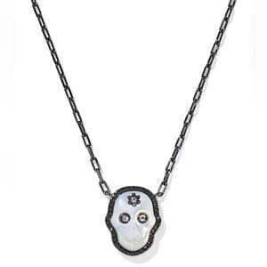 NEW!! Kendra Scott Gunmetal Skeleton Short Pendant Necklace